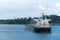 Tanker ship during her transit through Panama Canal.