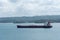 Tanker ship during her transit through Panama Canal.