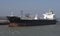 Tanker ship offloading at a UK refinery.
