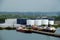 Tanker ships in the refinery in the port of Cristobal, Panama.