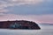 Tanker sunken in a storm near the coast of Odessa, Ukraine. Ship aground near the beach.