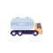 Tanker truck, car for transportation and delivery milk a flat vector illustration