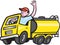 Tanker Truck Driver Waving Cartoon