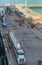 Tanker Truck refueling ship in port of Darwin Australia