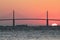 Tanker under Sunshine Skyway Bridge