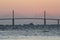 Tanker under the Sunshine Skyway Bridge