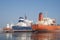 Tankers in amsterdam harbor