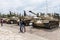 Tanks are on the Memorial Site near the Armored Corps Museum in Latrun, Israel