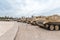 Tanks are on the Memorial Site near the Armored Corps Museum in Latrun, Israel