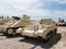 Tanks are on the Memorial Site near the Armored Corps Museum in Latrun, Israel