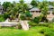 TANNA ISLAND, VANUATU - JULY 20, 2019: View of the hotel building Evergreen Resort