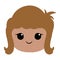 Tanned female child cute kawaii emoji face