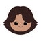 Tanned female child cute kawaii emoji face