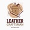 Tanner or leather craftsman logo template. Leather craft handmade market vector design. Ð¡oncept for workshop repair or