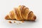 Tantalizingly Delicious Croissant On Bright White Background. Generative AI