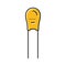 tantalum capacitor electronic component color icon vector illustration