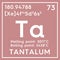 Tantalum. Transition metals. Chemical Element of Mendeleev\\\'s Periodic Table. 3D illustration