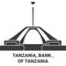 Tanzania, Bank , Of Tanzania travel landmark vector illustration