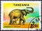 TANZANIA - CIRCA 1991: A stamp printed in Tanzania shows an elephant, circa 1991.