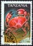 TANZANIA - CIRCA 1994: A stamp printed in Tanzania from the `Crabs` issue shows Edible crab Cancer pagurus, circa 1994.