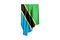 Tanzania Flag with a beautiful glossy silk texture with selection path - 3D Illustration