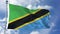 Tanzania Flag in a Blue Sky