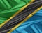 Tanzania flag with a glossy silk texture.