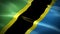 Tanzania flag Motion Loop video waving in wind. Realistic Tanzanian Flag background. Tanzania Flag Looping Closeup 1080p Full HD 1