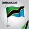 TANZANIA flag National flag of TANZANIA on a pole