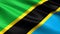 Tanzania flag, with waving fabric texture