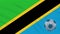 Tanzania flag waving and soccer ball rotates, loop