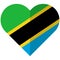 Tanzania flat heart flag