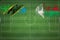 Tanzania vs Madagascar Soccer Match, national colors, national flags, soccer field, football game, Copy space