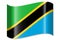 Tanzania - waving country flag, shadow