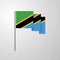 Tanzania waving Flag creative background