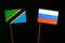 Tanzanian flag with Russian flag on black
