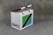 Tanzanian flag on white box with barcode and the color of Tanzania flag, paper packaging for put products