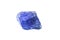 tanzanite (blue-violet zoisite) crystal isolated on white background