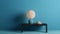 Tao Xa Digital Lighting Table Lamp In Dark Sky-blue And Light Beige
