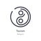 taoism outline icon. isolated line vector illustration from religion collection. editable thin stroke taoism icon on white