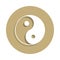 Taoism Taijitu sign icon in badge style. One of religion symbol collection icon can be used for UI, UX