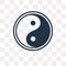 Taoism vector icon isolated on transparent background, Taoism t