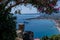 Taormina Bay in a summer day seen from greek theater in Taormina