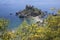 Taormina - The beautifull little island Isola Bella and the beach with the  pumice stones