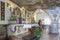 TAORMINA, ITALY - APRIL 9, 2018: The interior of chruch Chiesa Madonna della Rocca over the town