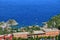 Taormina, Italy, Sicily August 26 2015. The splendid panorama from the Greek theater