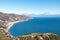 Taormina - Panoramic view on the coastline seen from Taormina, island Sicily, Italy, Europe, EU