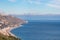 Taormina - Panoramic view on the coastline seen from Taormina, island Sicily, Italy, Europe, EU