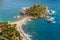 Taormina, Sicily - Beautiful landscape view of Isola Bella, the small Sicilian island of the mediterranean