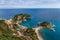 Taormina, Sicily - Beautiful landscape view of MazzarÃ³ and Isola Bella Sicilian island of the mediterranean with beach